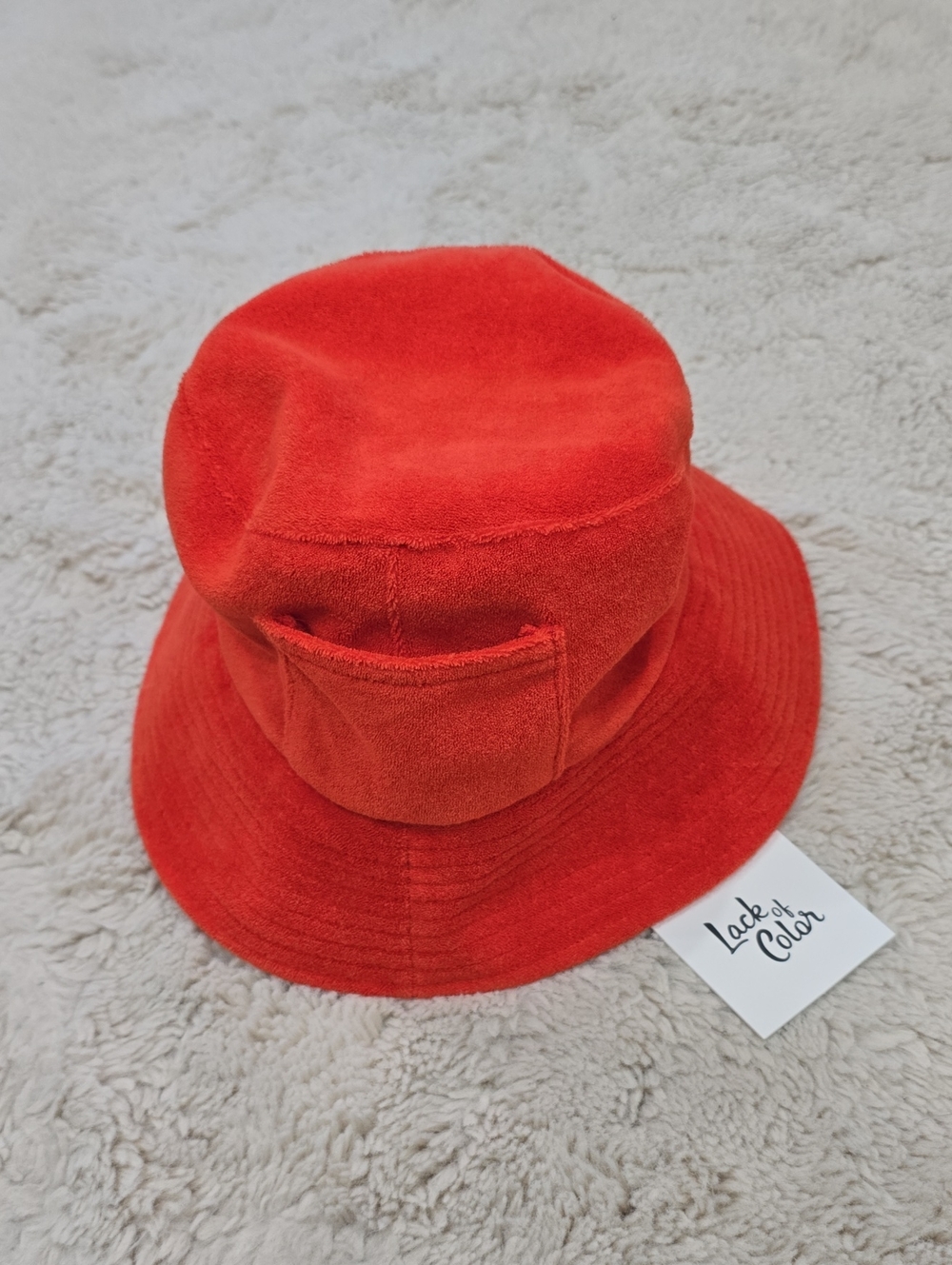 Lack Of Color Red Bucket Hat with Pocket